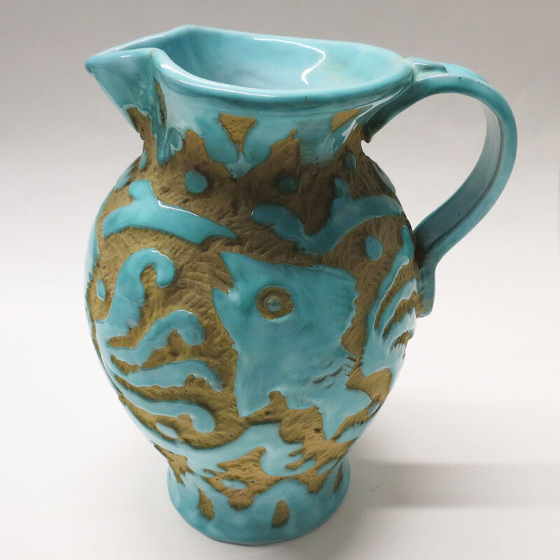 Vintage RARE Sgraffito Turquoise PV Peasant Village Italian Pitcher ...