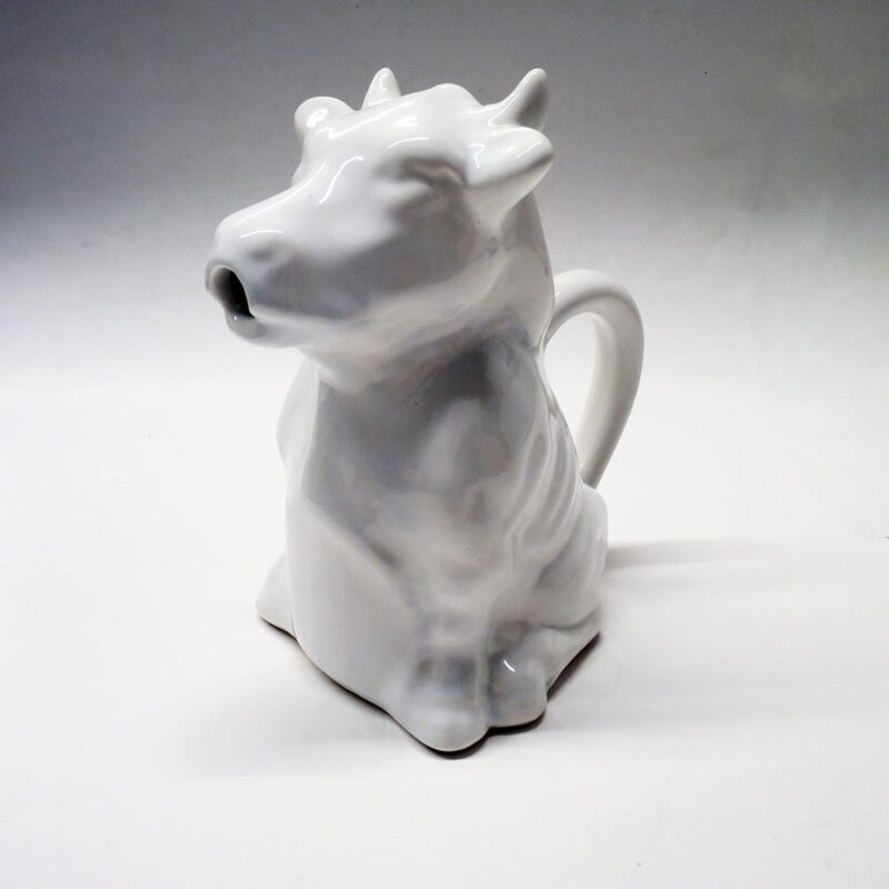 Vintage White Ceramic Cow/Bull Pitcher - Catherine's Loft